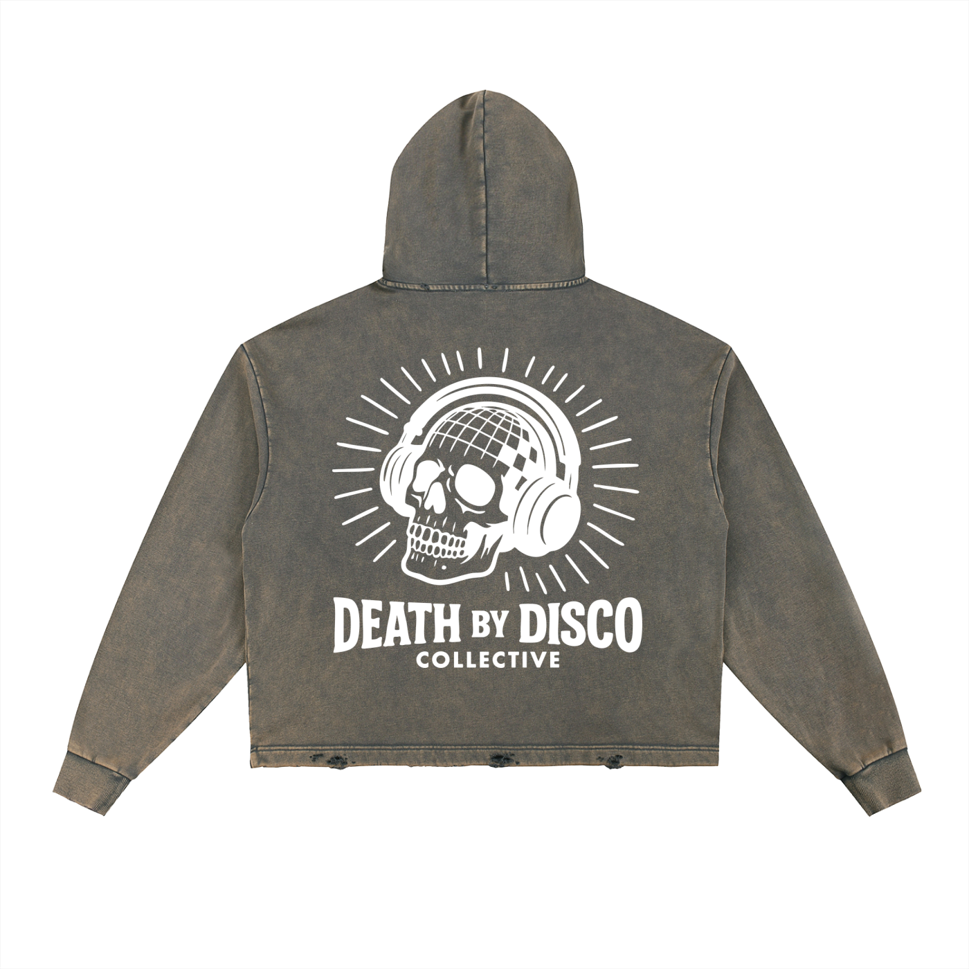 Vintage Washed Frayed-Hem Hoodie
