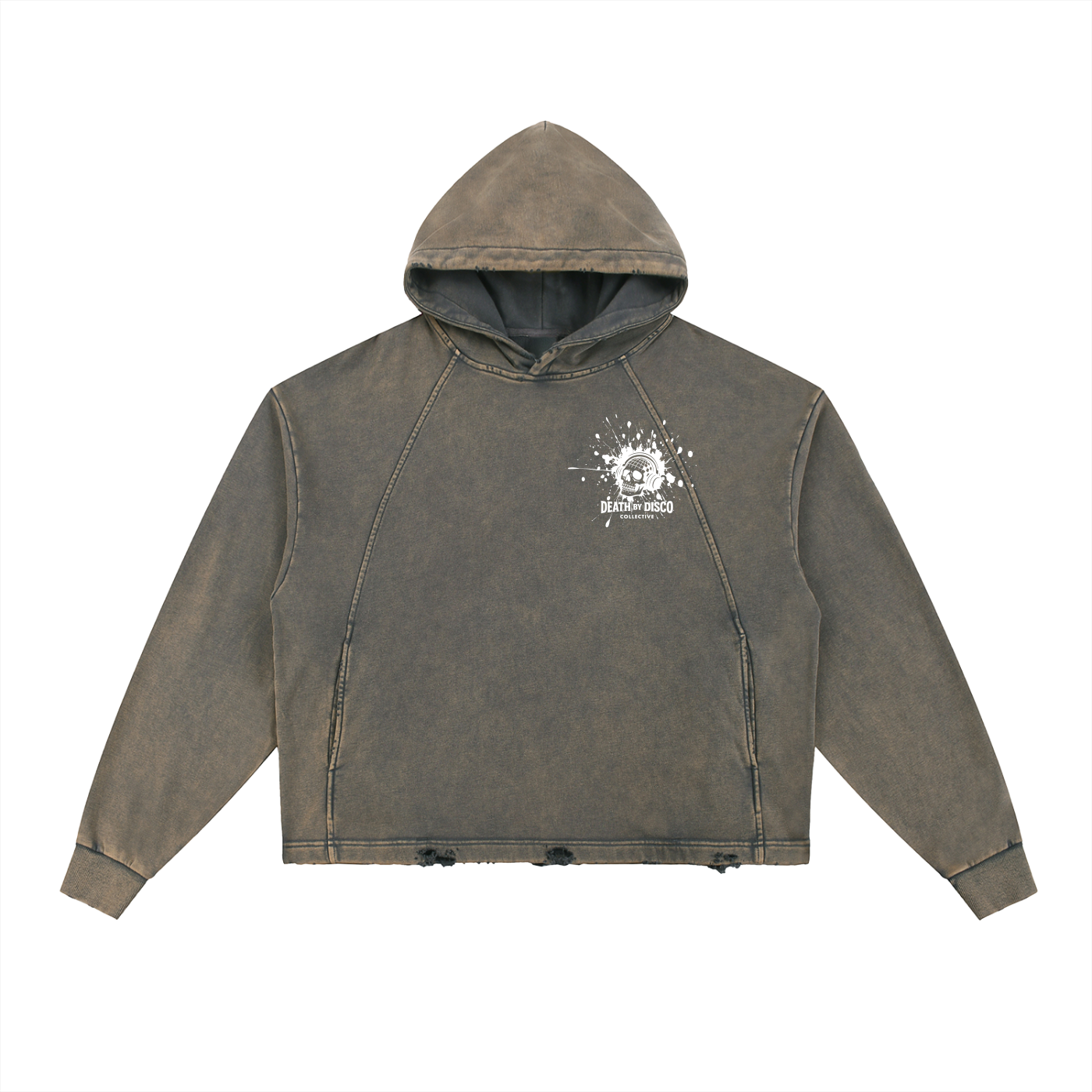 Vintage Washed Frayed-Hem Hoodie