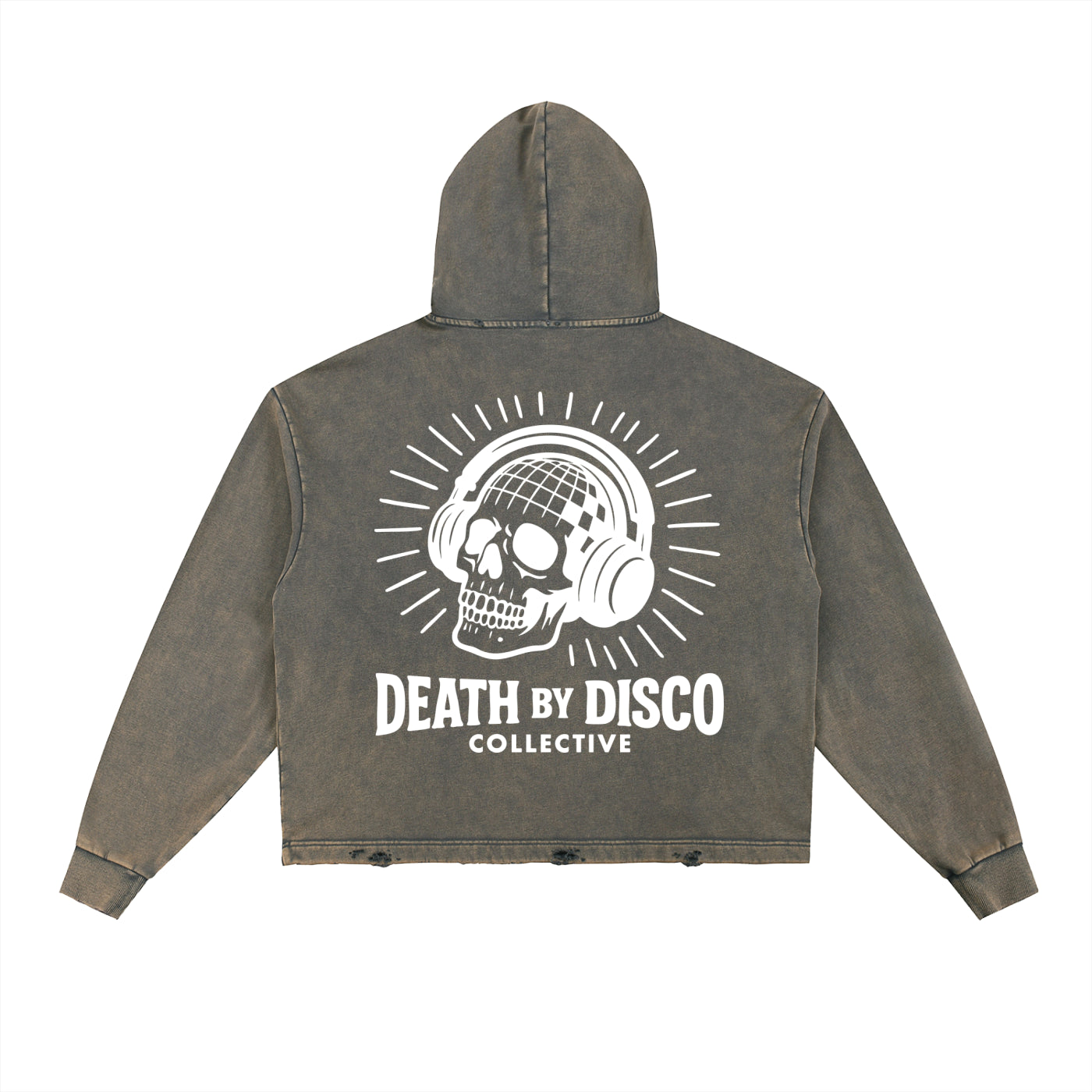 Vintage Washed Frayed-Hem Hoodie