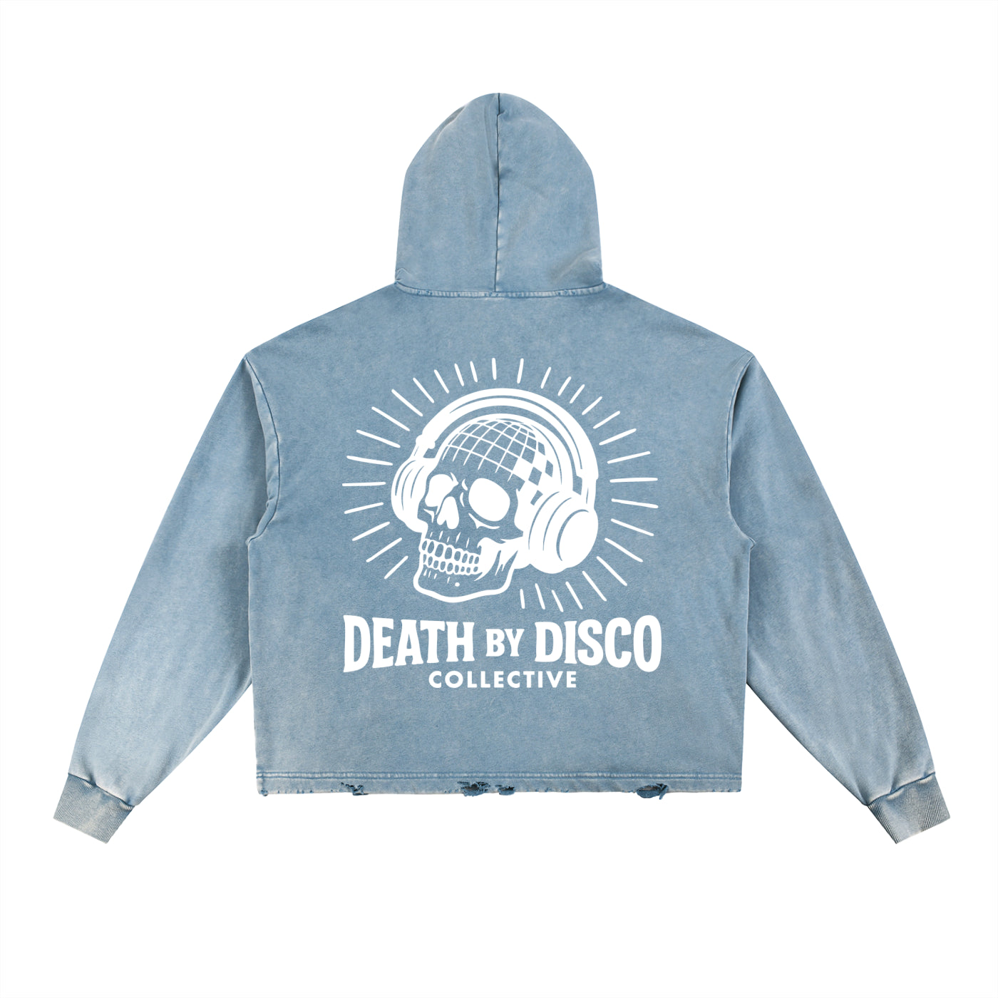 Vintage Washed Frayed-Hem Hoodie