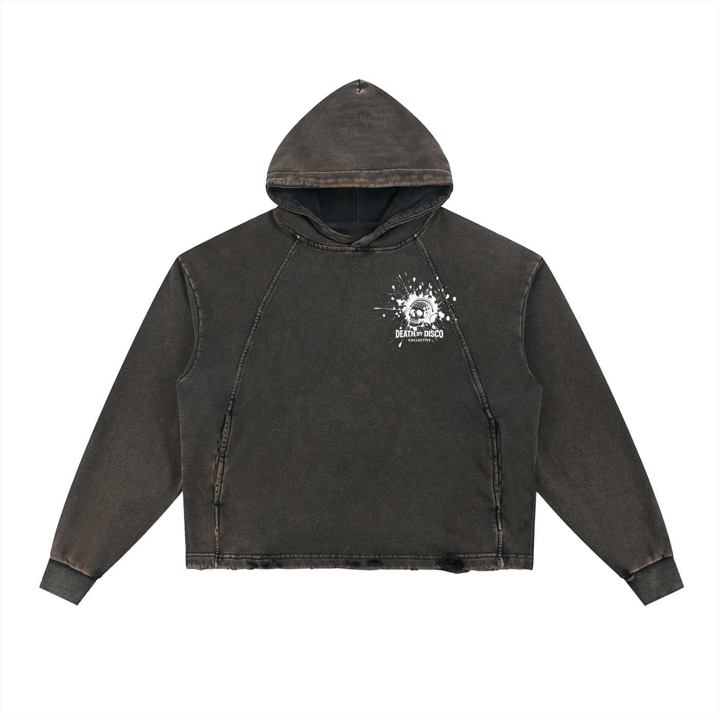 Vintage Washed Frayed-Hem Hoodie