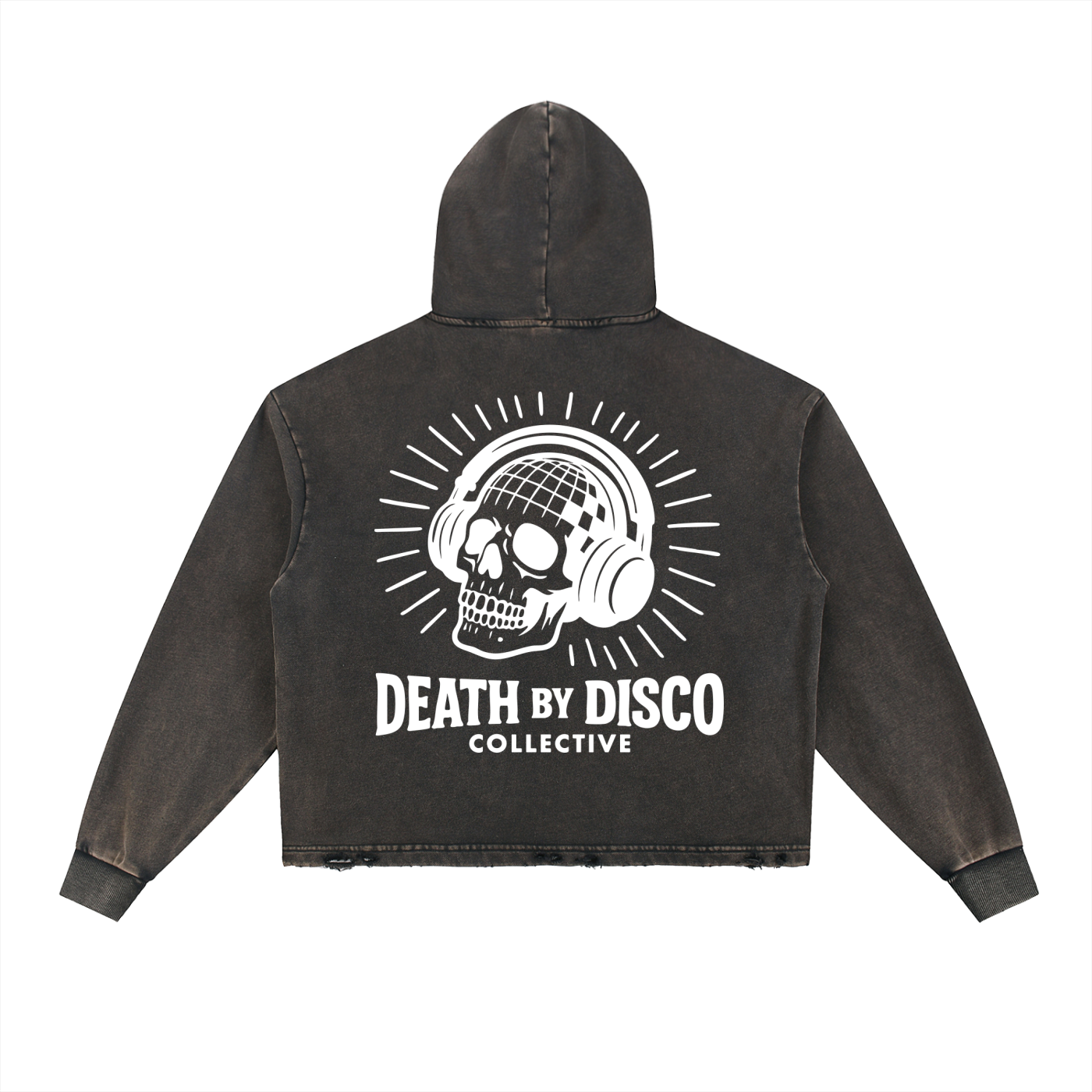 Vintage Washed Frayed-Hem Hoodie