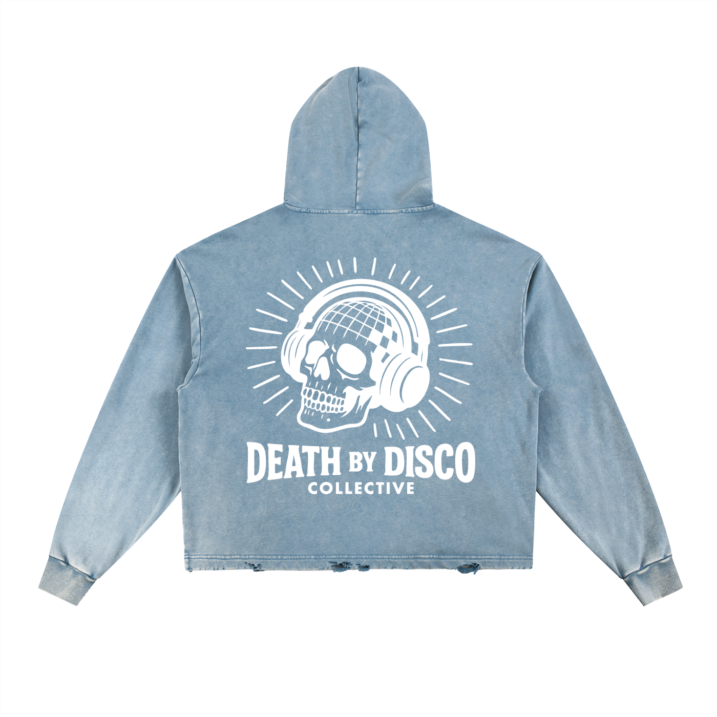 Vintage Washed Frayed-Hem Hoodie