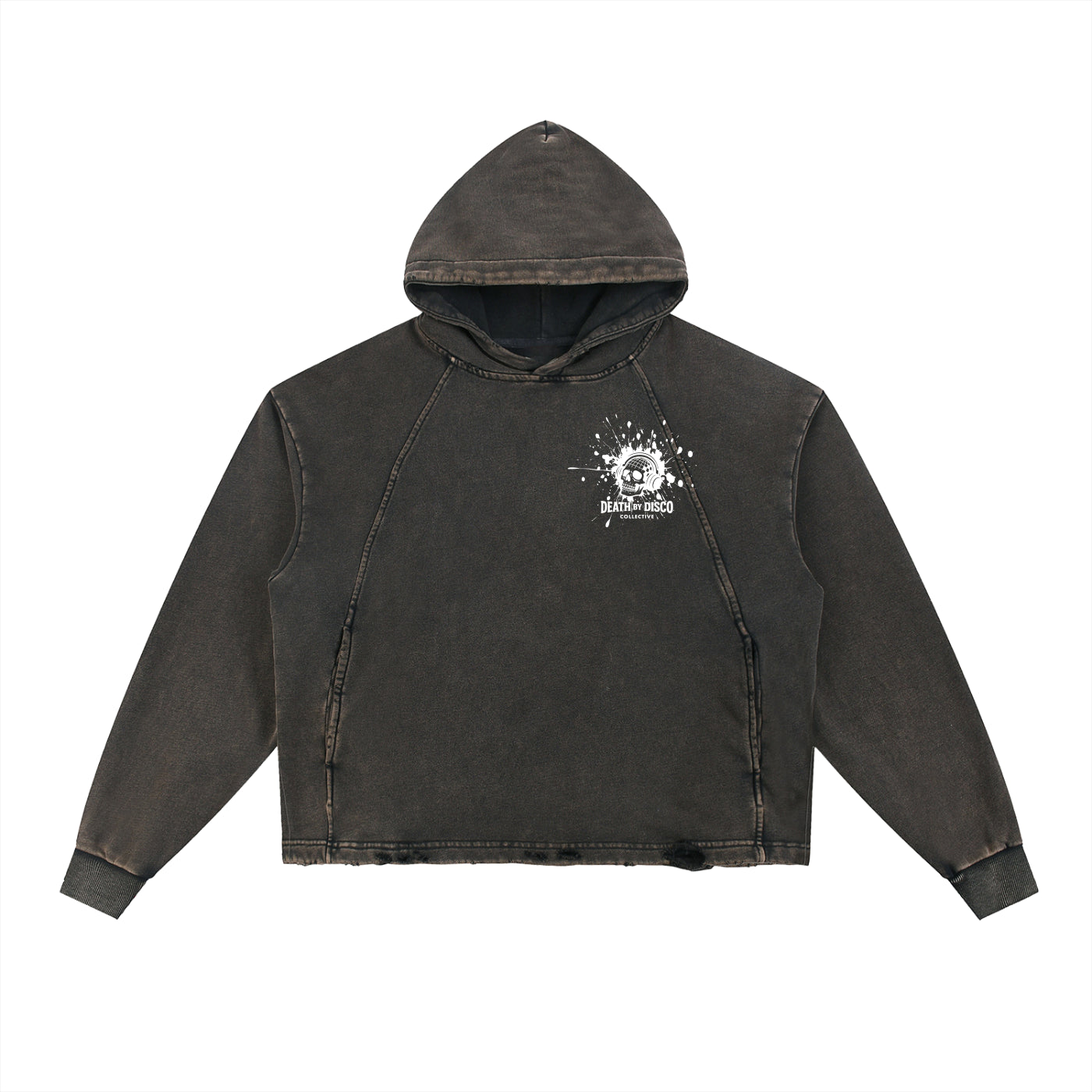 Vintage Washed Frayed-Hem Hoodie