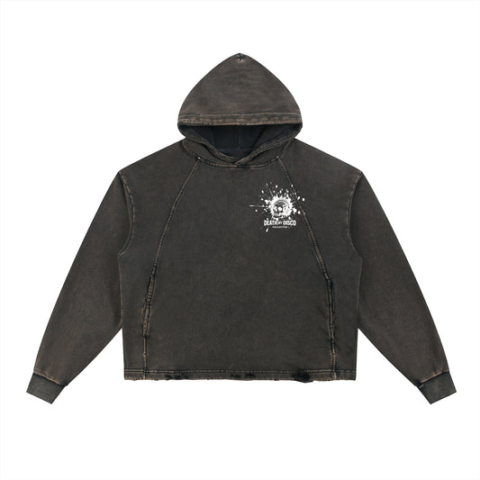 Vintage Washed Frayed-Hem Hoodie