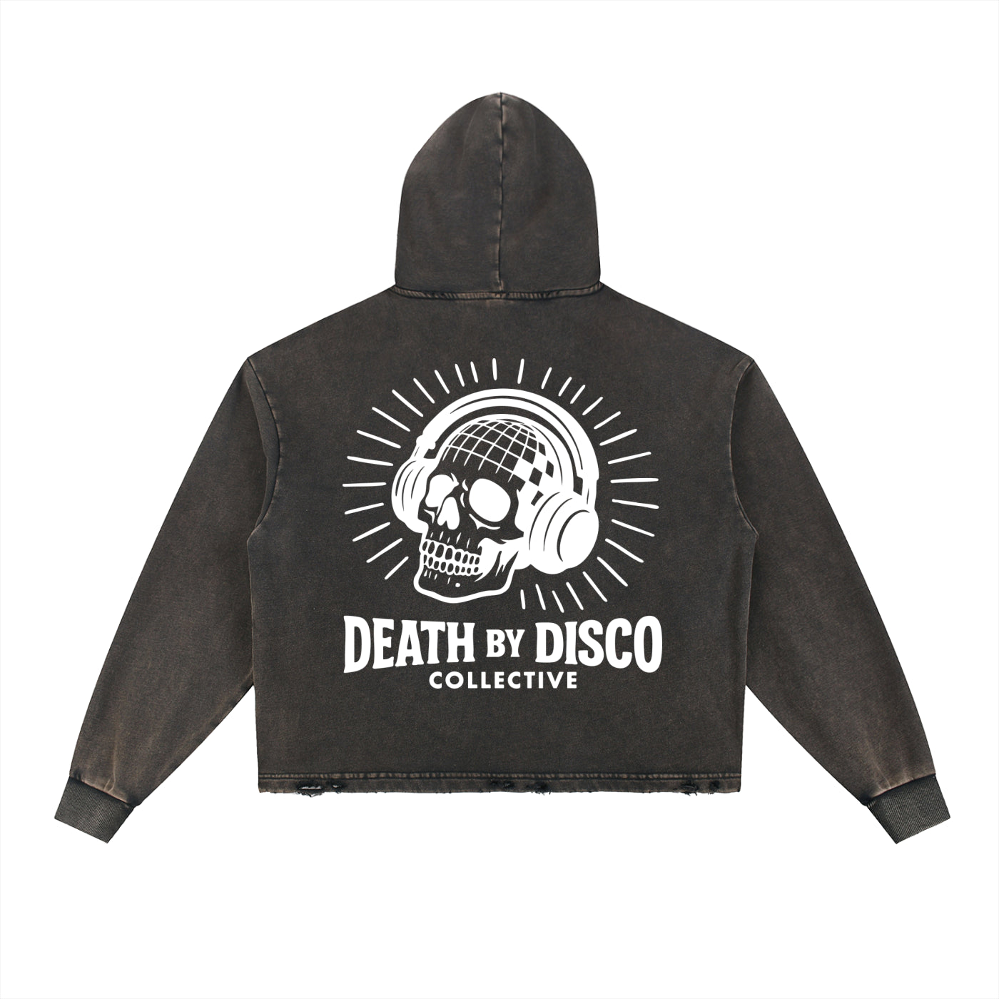 Vintage Washed Frayed-Hem Hoodie